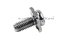 [E] น็อตยึดสายไฟ สแตนเลสชุบนิกเกิ้ล M5x12 mm พร้อมแหวนทรงสี่เหลี่ยม ขนาด 10x10 mm